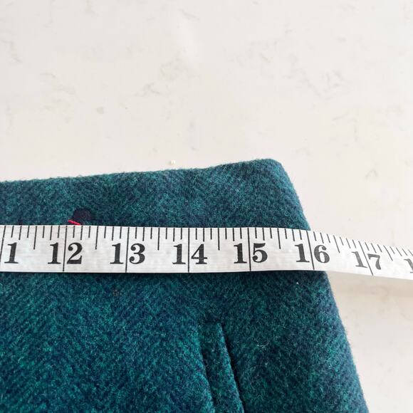 Talbots Teal Green Dachshund Dog Print Wool Blend Scalloped Pencil Skirt Size 6 - Picture 4 of 6